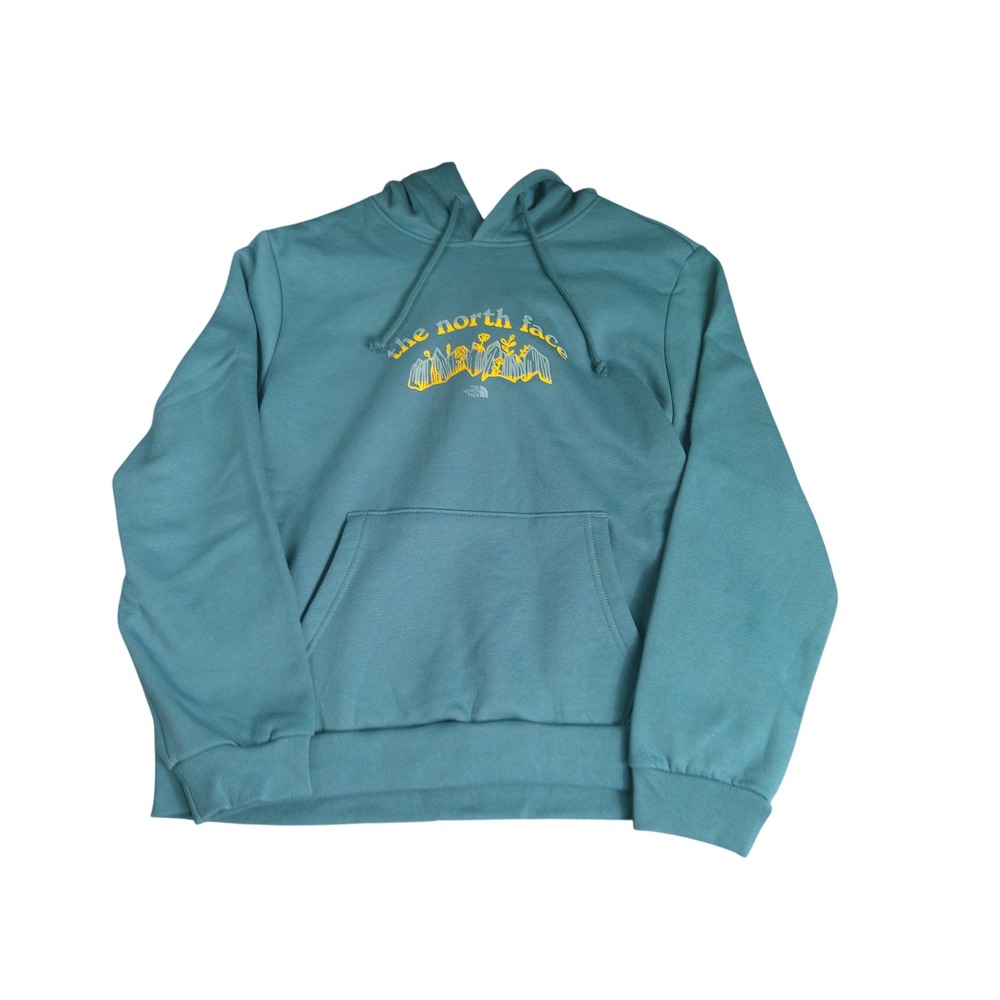 The North Face Women's Teal Blue Mountain Graphic Hoodie Large NWT Retails $65